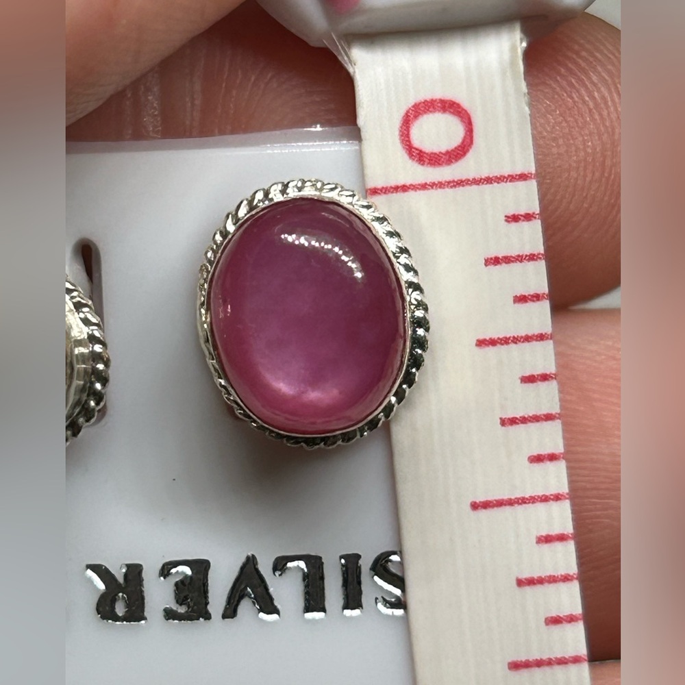 Ruby & Sterling Silver Stud Earrings - image 6
